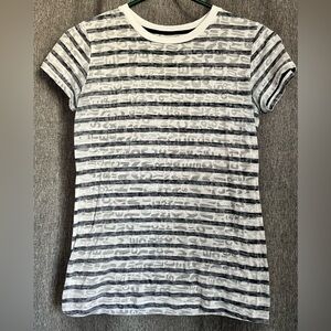 Armani Exchange Navy and White Striped Tee
